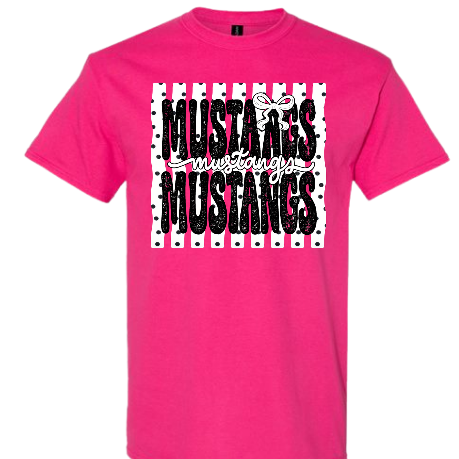 IIS Mustangs Polka Dot Design T-Shirt