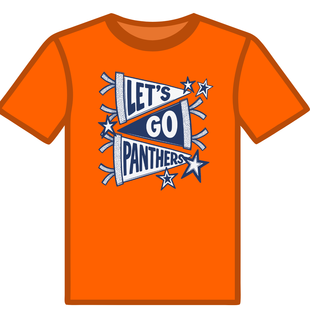Let's Go Panthers Flag Design Tee